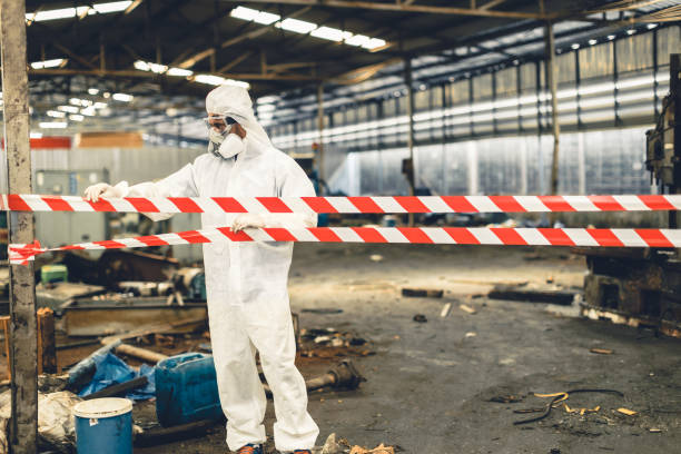 Professional Biohazard Cleanup technician working in Newport, WA